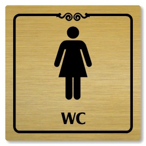 WC ženy, 118x118mm, zlatá, Texas